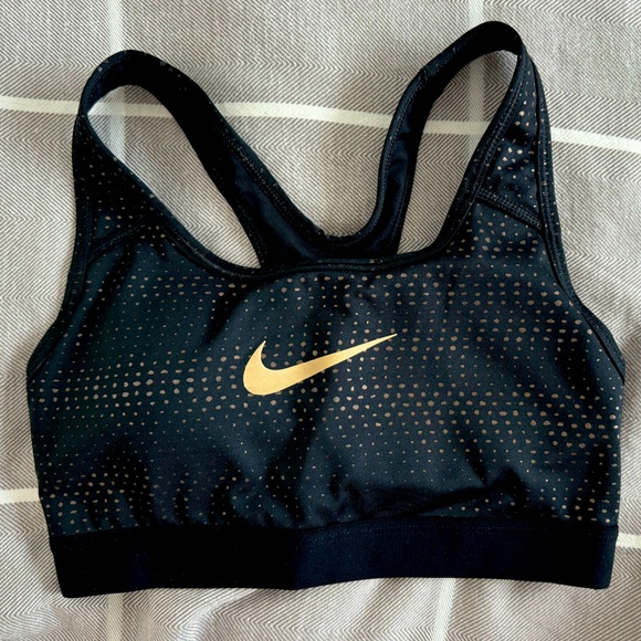 XS black and gold Nike sports bra - Picture 1 of 3